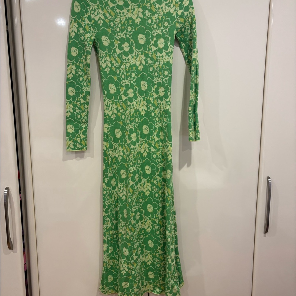 Zara Green Floral Maxi Dress